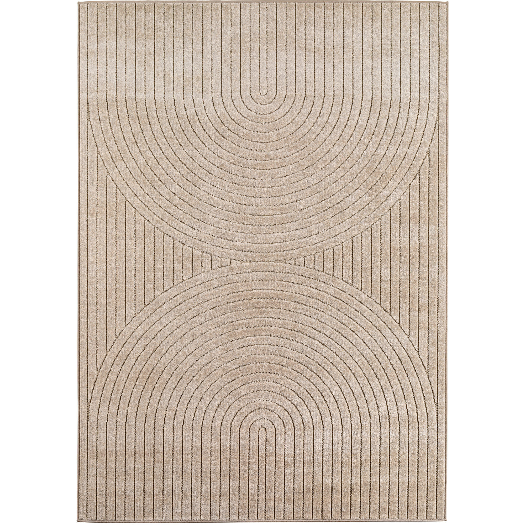 TEPPICH In-/Outdoor Kurzflor Skandi 3D-Design Polypropylen Balkon Beige Rechteckig 240x340 - Beige, Textil (240/340cm) - KADIMA DESIGN