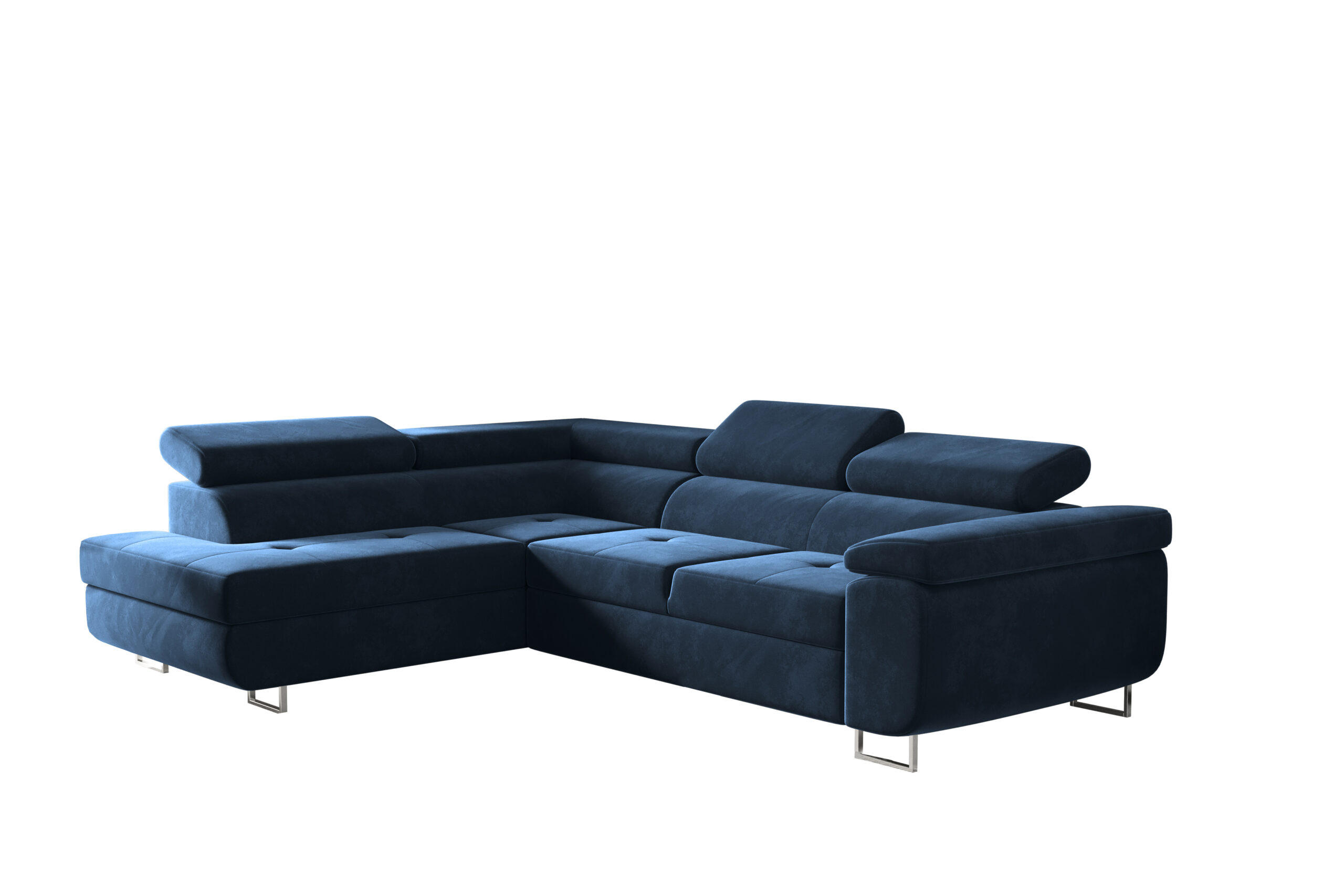 ECKSOFA mit Schlaffunktion und Bettkasten ATOM Dunkelblau Links - Dunkelblau, Holz/Textil (202/275cm) - Kaiser Möbel