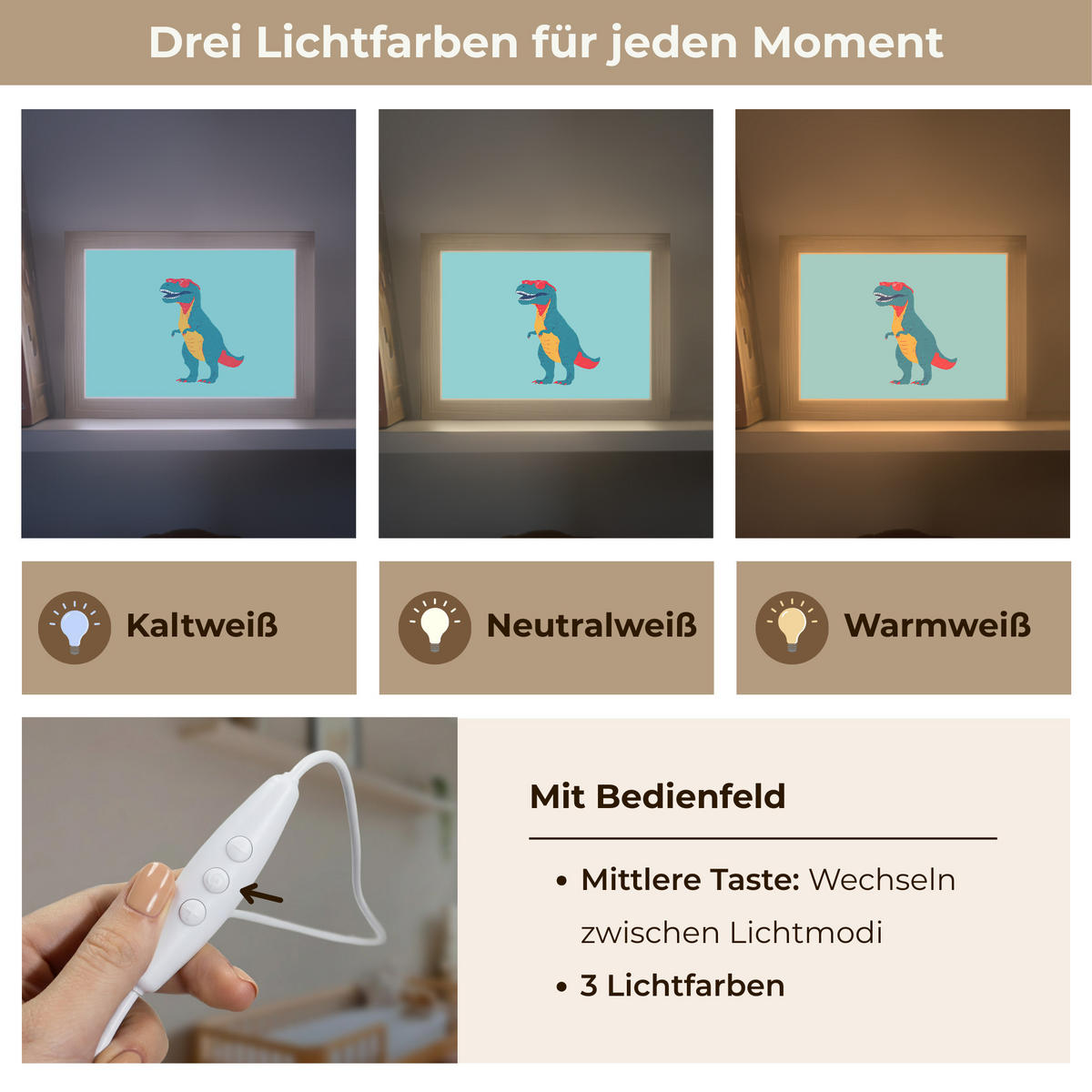 NACHTTISCHLAMPE Dinosaurier - Blau - Sonnenbrille 20x15 cm - Hellblau, Holzwerkstoff (8/20/15cm)