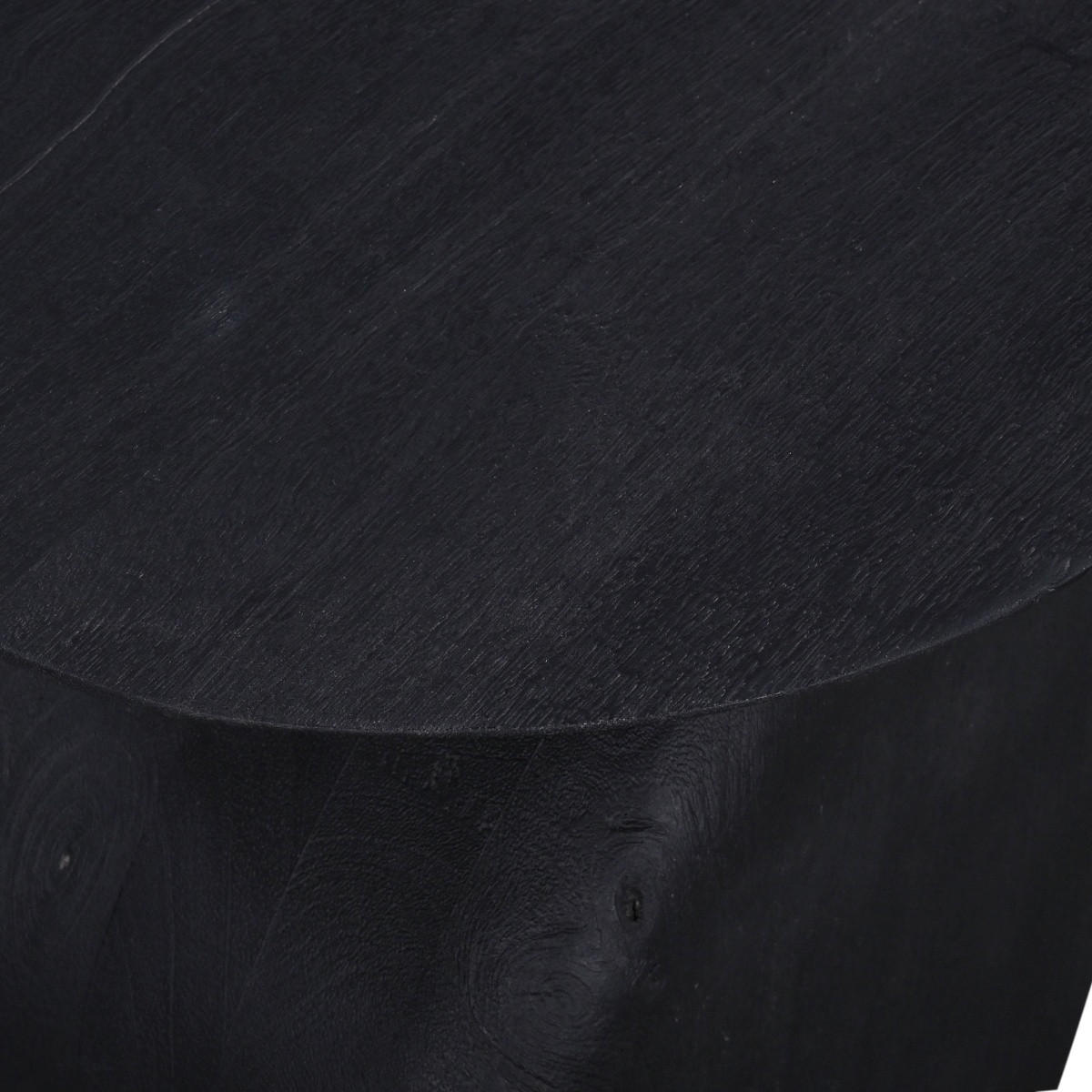 BEISTELLTISCH mit organische form aus Mangoholz 45cm, schwarz - Schwarz, Holz (45/35/45cm) - Giga Meubel