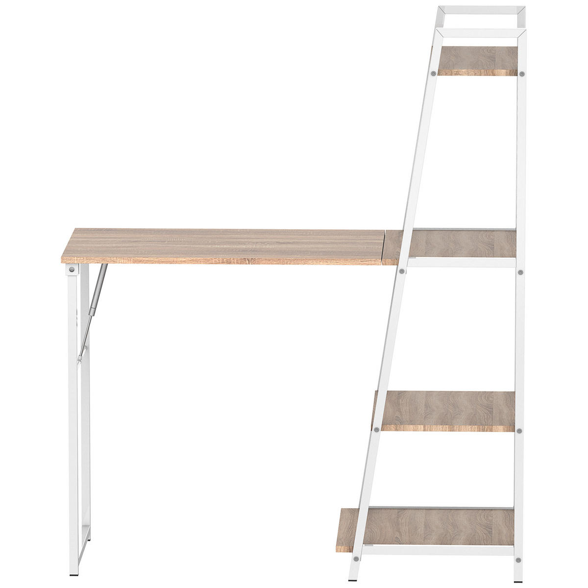 SCHREIBTISCH DE-14825 klappbar mit 4 Ablagen Eiche hell - Eichefarben, Holzwerkstoff (106/48/128cm) - ComfortXL