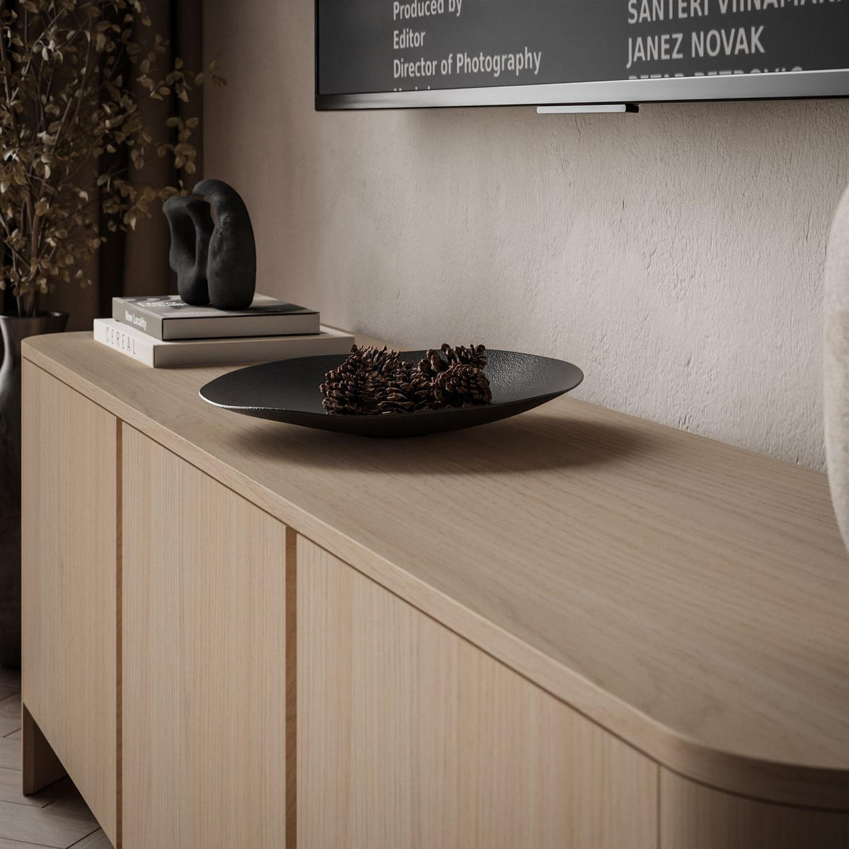 TV-SCHRANK DESTINY II, dreitürig - Eichefarben, Holzwerkstoff (168/52/39cm) - Lookway