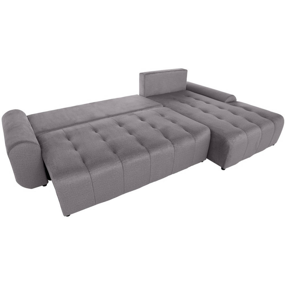 ECKSCHLAFSOFA Costa L Dunkelgrau rechts - Dunkelgrau/Schwarz, Kunststoff/Textil (290/169cm) - Beautysofa