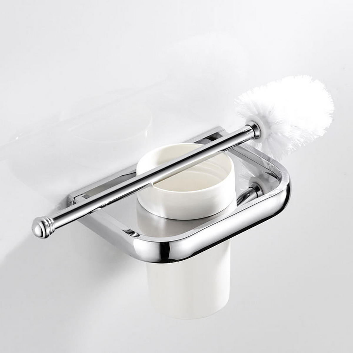TOILETTENBÜRSTENHALTER – Silber (17 x 10,5 x 36,5 cm) - Goldfarben, Metall (19.5/36/13cm)