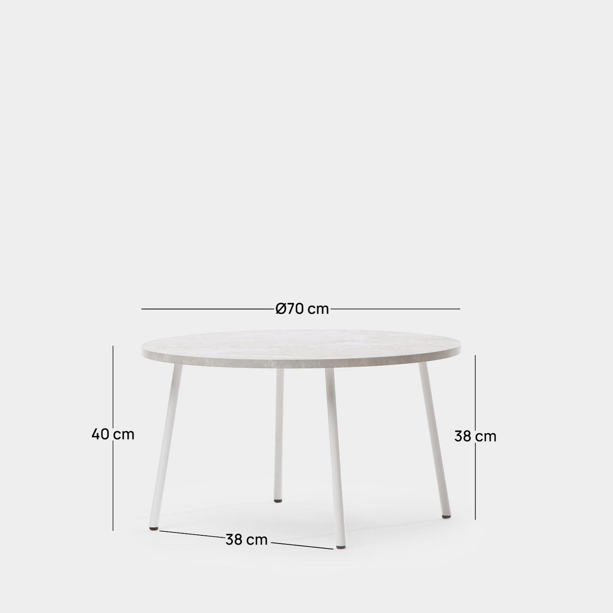 COUCHTISCH FESTER Siena Weiß 70 cm x 40 cm - Weiß, Holzwerkstoff (70/70/40cm) - Klast Home