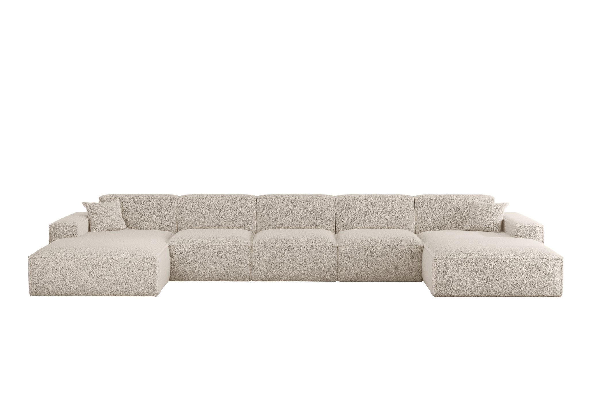 WOHNLANDSCHAFT Celes Premium Xl Sven - Weiß, Holzwerkstoff/Textil (462/73/165cm) - Fun Möbel