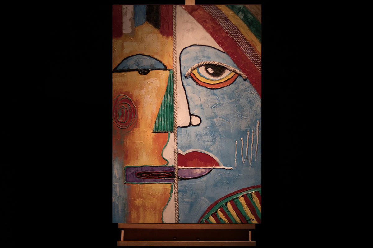 RUČNO SLIKANA AKRILNA SLIKA, 60/90 CM - višebojno, tekstil/drvo (60/90cm) - KUNSTLOFT