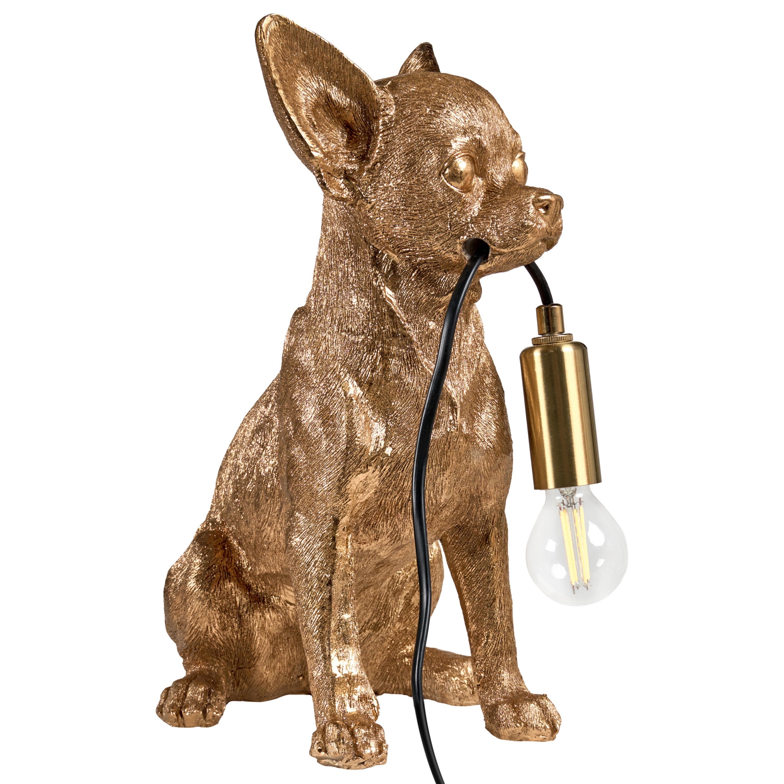 TISCHLAMPE Gold Rocco - Messingfarben/Goldfarben, Kunststoff (25/17/32cm) - Beliani