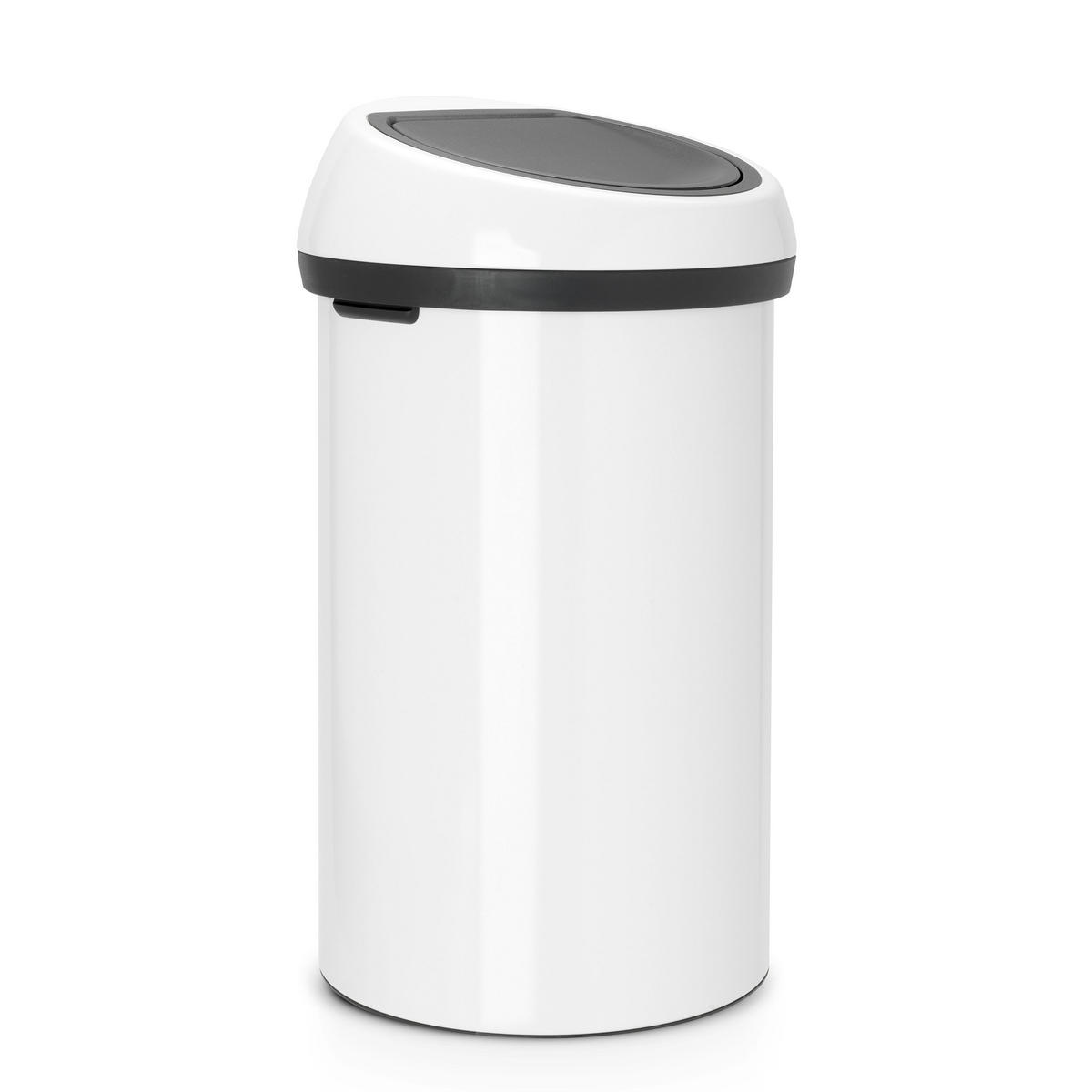 ABFALLEIMER Touch Bin, White, 60 L - Weiß, Metall (41.5/73/41cm) - Brabantia