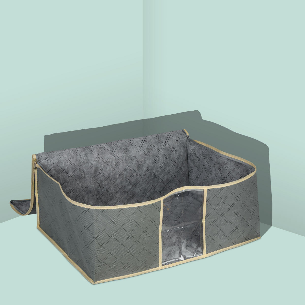 2XVAK na prikrývky - sivá, textil/plast - Relaxdays