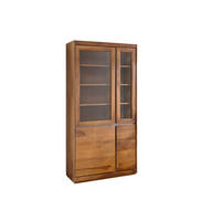 VITRINE Sheesham 102x40x205 noble unique lackiert SYDNEY #101 - Braun, Holz (102/205/40cm) - Massivmoebel24