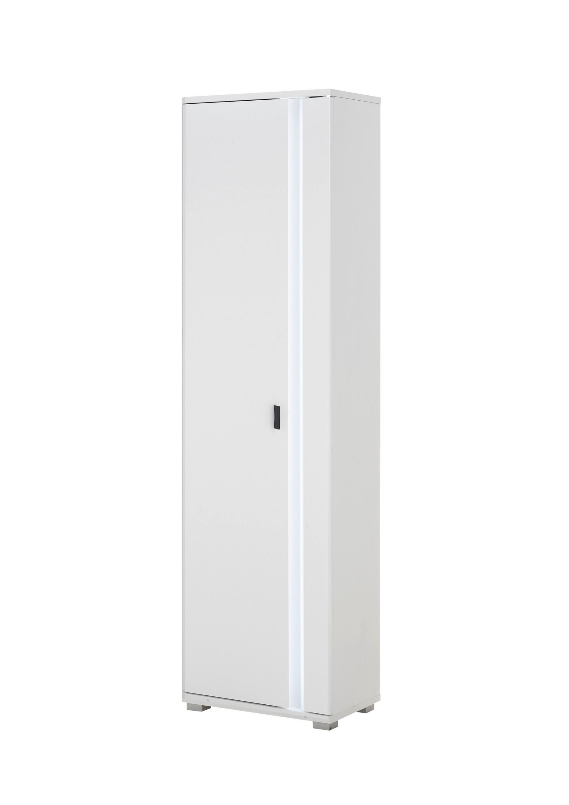 STAURAUMSCHRANK M19 Weiß Matt 55/200/35 cm links - Weiß, Holzwerkstoff (55/200/35cm) - Livojo