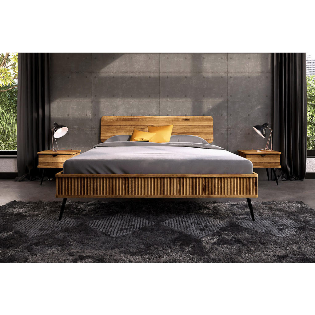 Thumbnail - byoak Bett, Kernbuche, Holz, Echtholz,Kernbuche, rund, 80x200 cm, Schlafzimmer, Betten