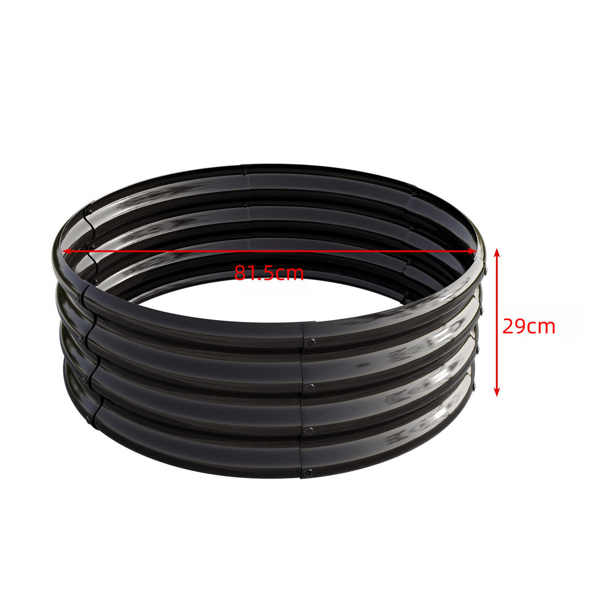 HOCHBEET 81.5/81.5/13 cm Schwarz - Schwarz, Metall (80/30/80cm) - Oxeza