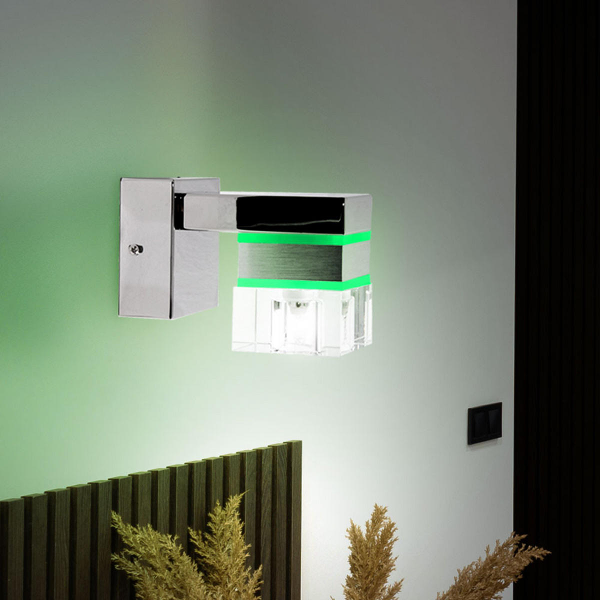 LED WANDLEUCHTE TANILA Metall Chrom - Silberfarben, Glas (16/17/10cm) - Brilliant