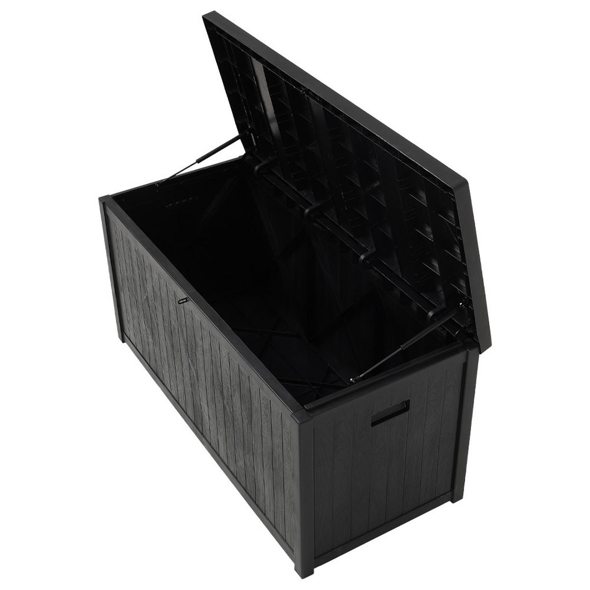GARTENBOX Kissenbox Auflagenbox 430L aus PP-Kunststoff in Schwarz Abschließbar Wasserdicht Robust Tragegriffe 125 × 56 × 61,5 cm - Schwarz, Kunststoff (125/61.5/56cm) - Livingandhome