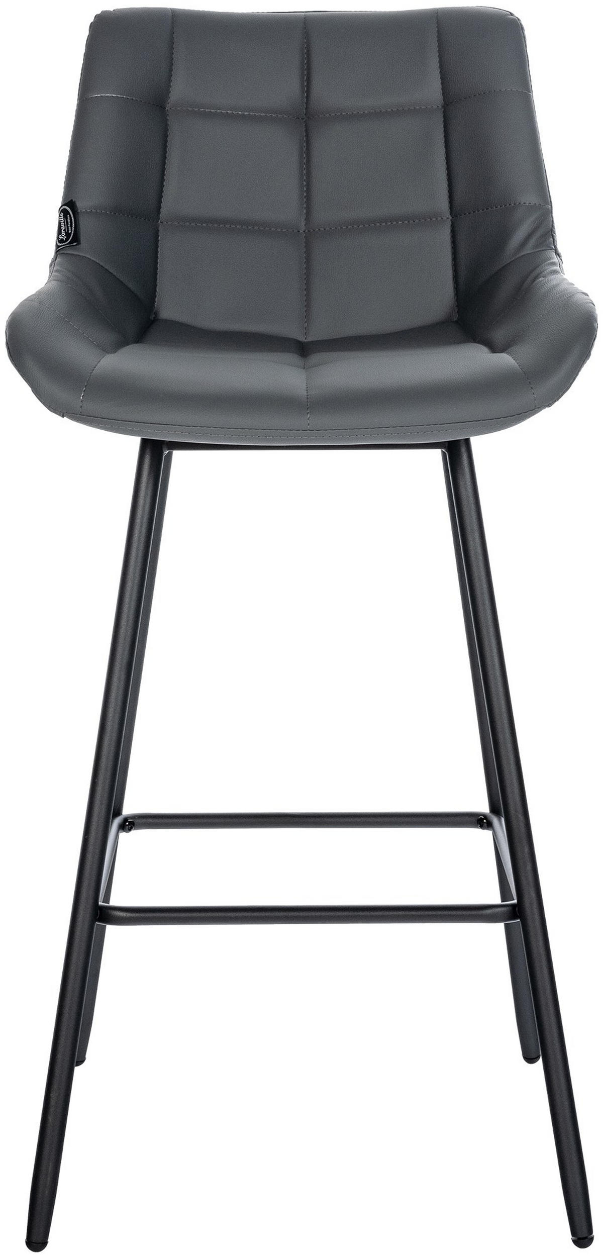BARHOCKER Lederlook grau - Schwarz/Grau, Textil/Metall (49/104/56cm) - CLP
