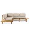 LOUNGESOFA ATREDA links - Creme, Holz/Textil (245/74/175cm) - KONSIMO®