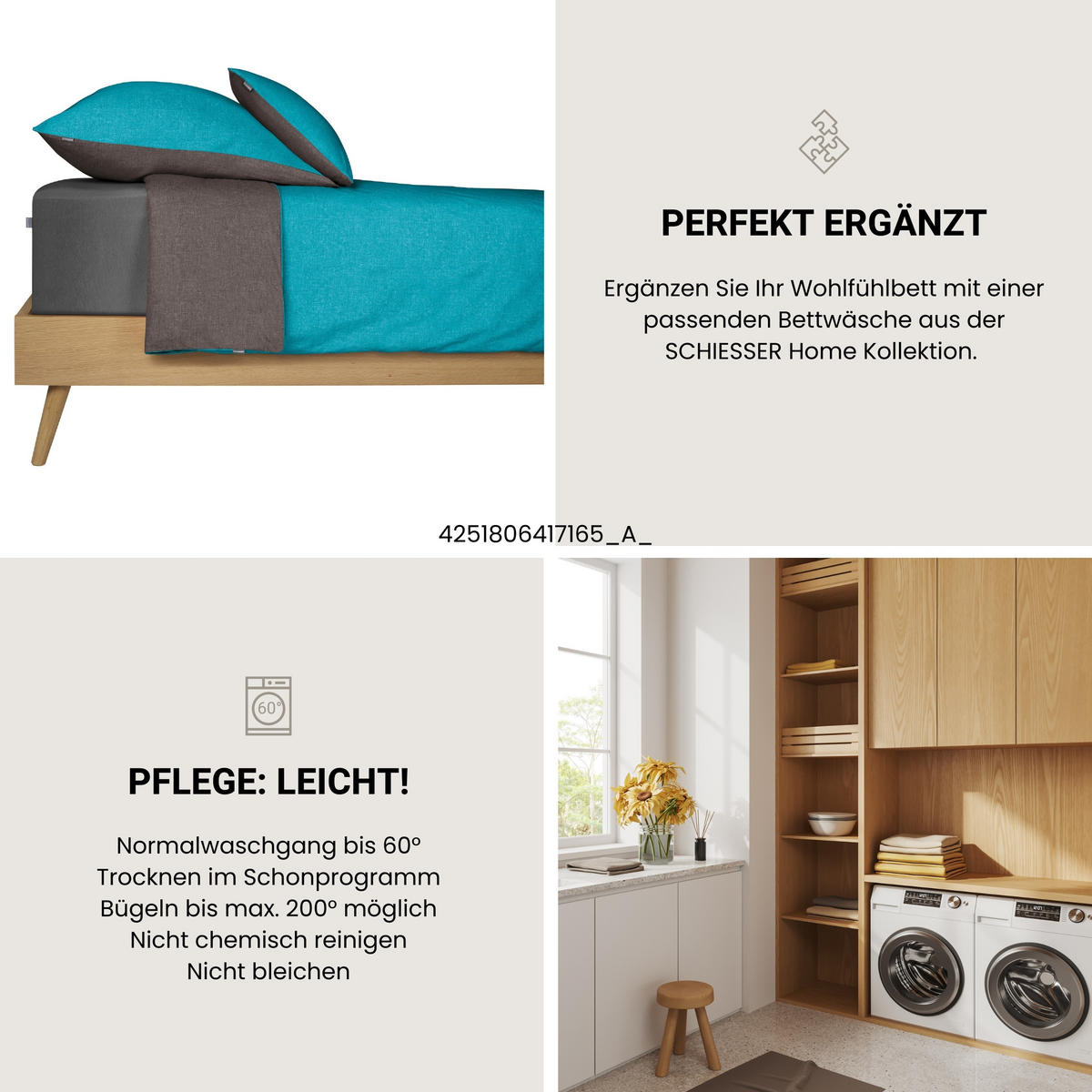 SPANNBETTLAKEN Elli - 97/3 - 180 x 200 cm - Dunkelgrau - Dunkelgrau, Textil (180/200cm) - SCHIESSER