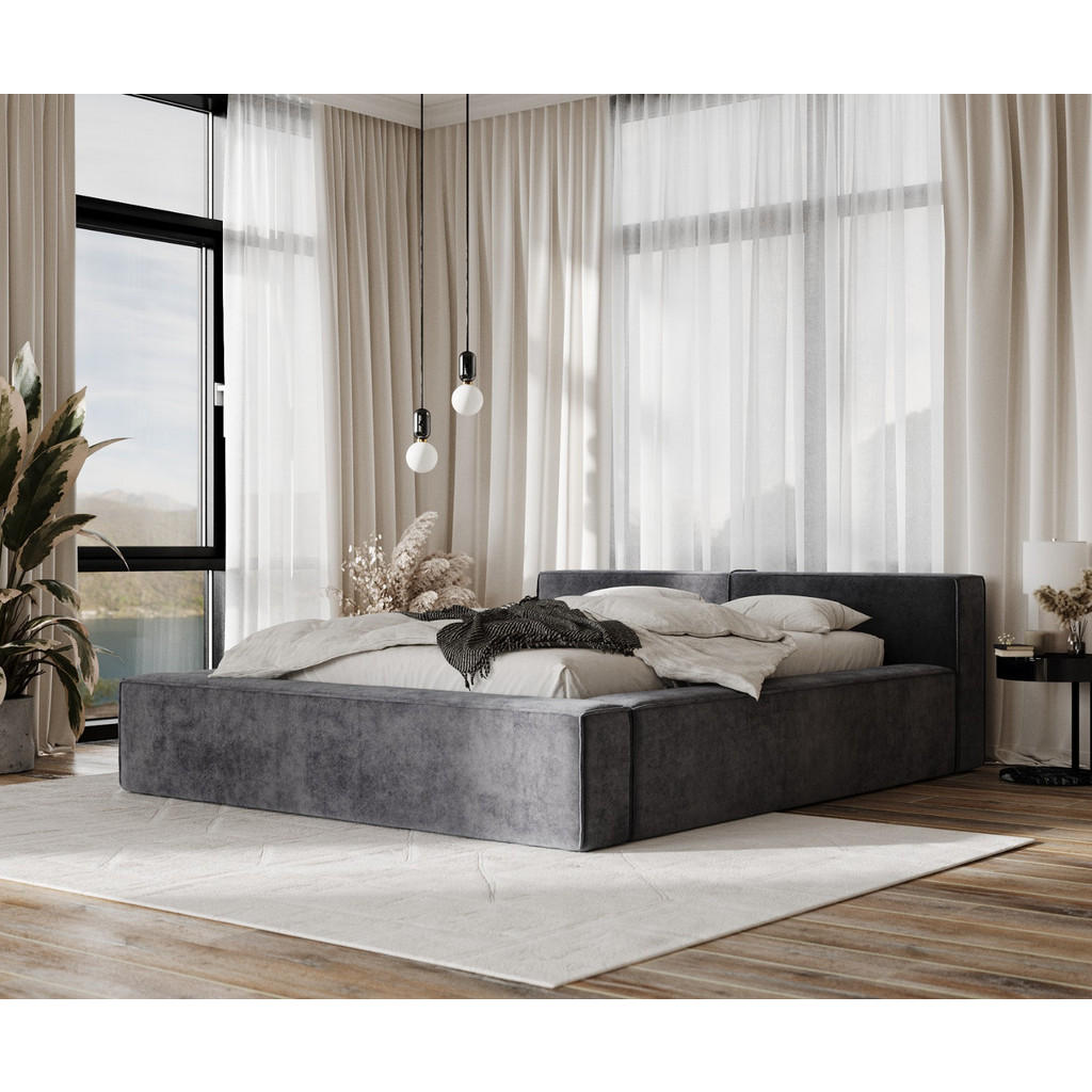 Thumbnail - AltaBeds Polsterbett, Anthrazit, Textil, Buche, Kiefer, 200x200 cm, Oeko-Tex® Standard 100, Reach, Handmade in Europe, S...