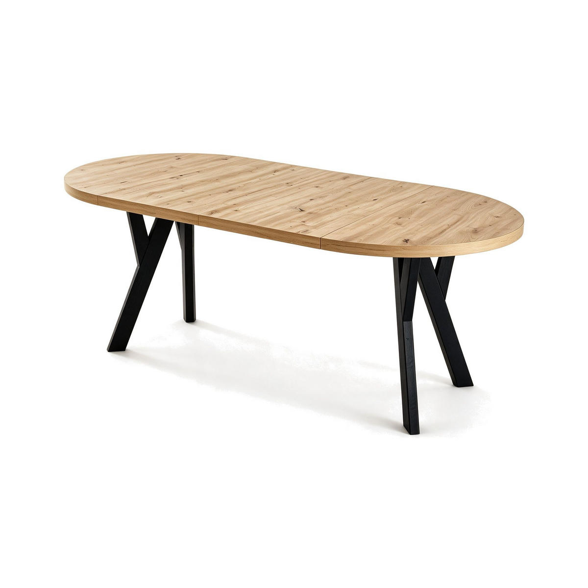 ESSTISCH ausziehbar rund 90-190 cm ATO Aristan, Auszugstisch mit Einlegeplatte - Dunkelbraun/Schwarz, Holzwerkstoff (90/90/77cm) - VENASI MÖBEL