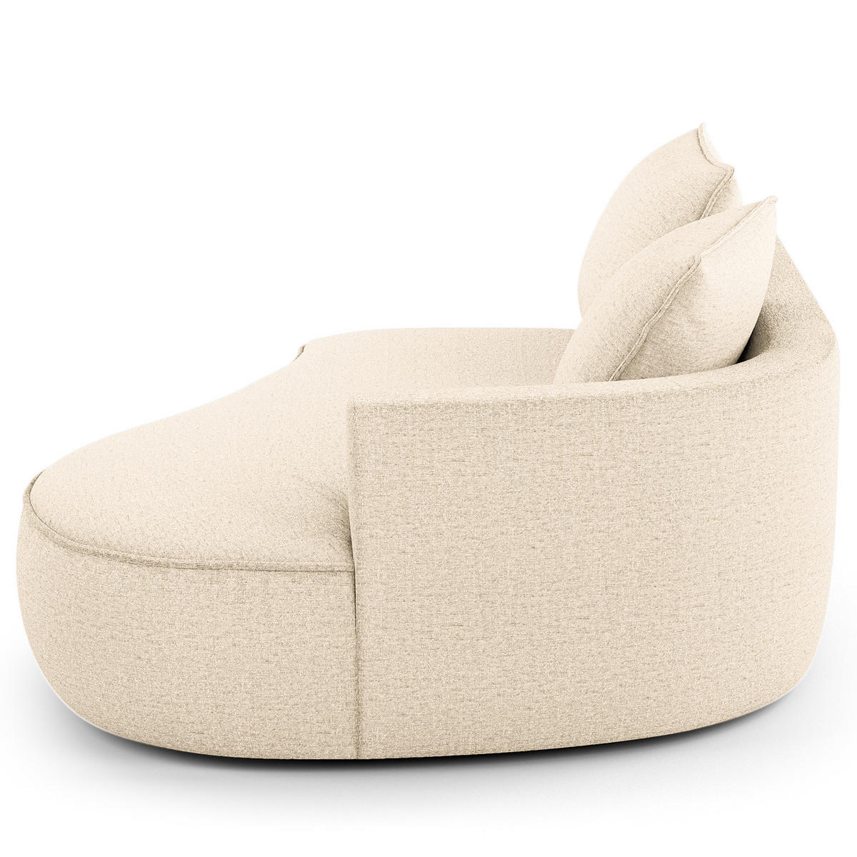 OTTOMANE - modular - Champagner/Schwarz, Kunststoff/Textil (196/82/146cm) - home24