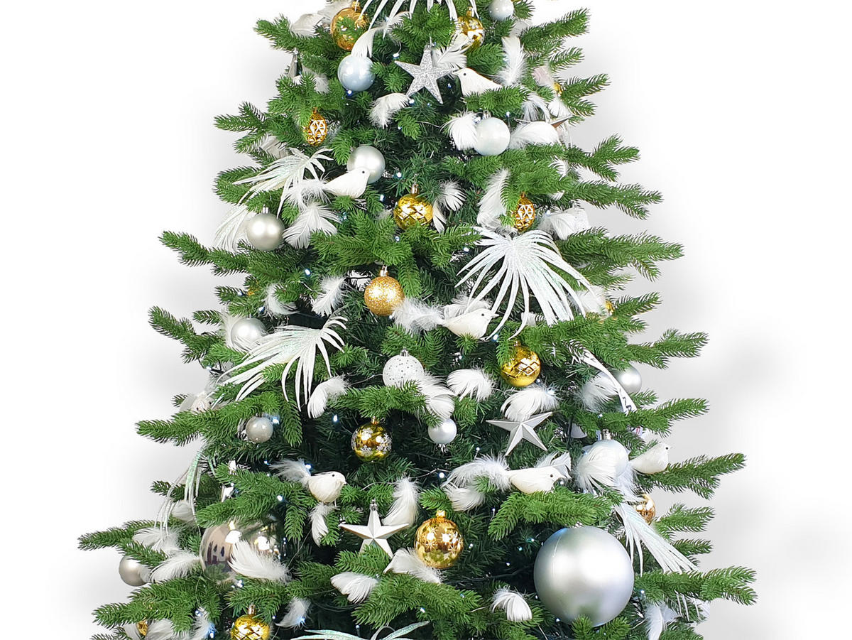 LAALU CHRISTBAUMKUGEL-SET 133 Stück in Luxusbox POLAR GOLD für Weihnachtsbäume 120-210 cm - Silberfarben/Goldfarben, Glas/Kunststoff (55/50/75cm) - LAALU