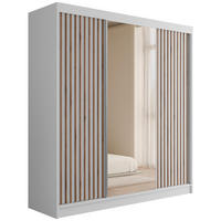 KLEIDERSCHRANK mit Spiegel V2-ZENTI 215x200 cm Weiß - Weiß, Holzwerkstoff (200/215/61cm) - ALTDECOR