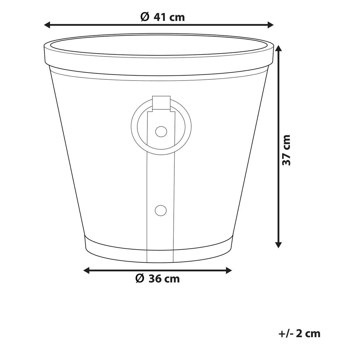 BLUMENTOPF grau rund 41/41/37 cm Vari - Grau, Stein (37cm) - Beliani