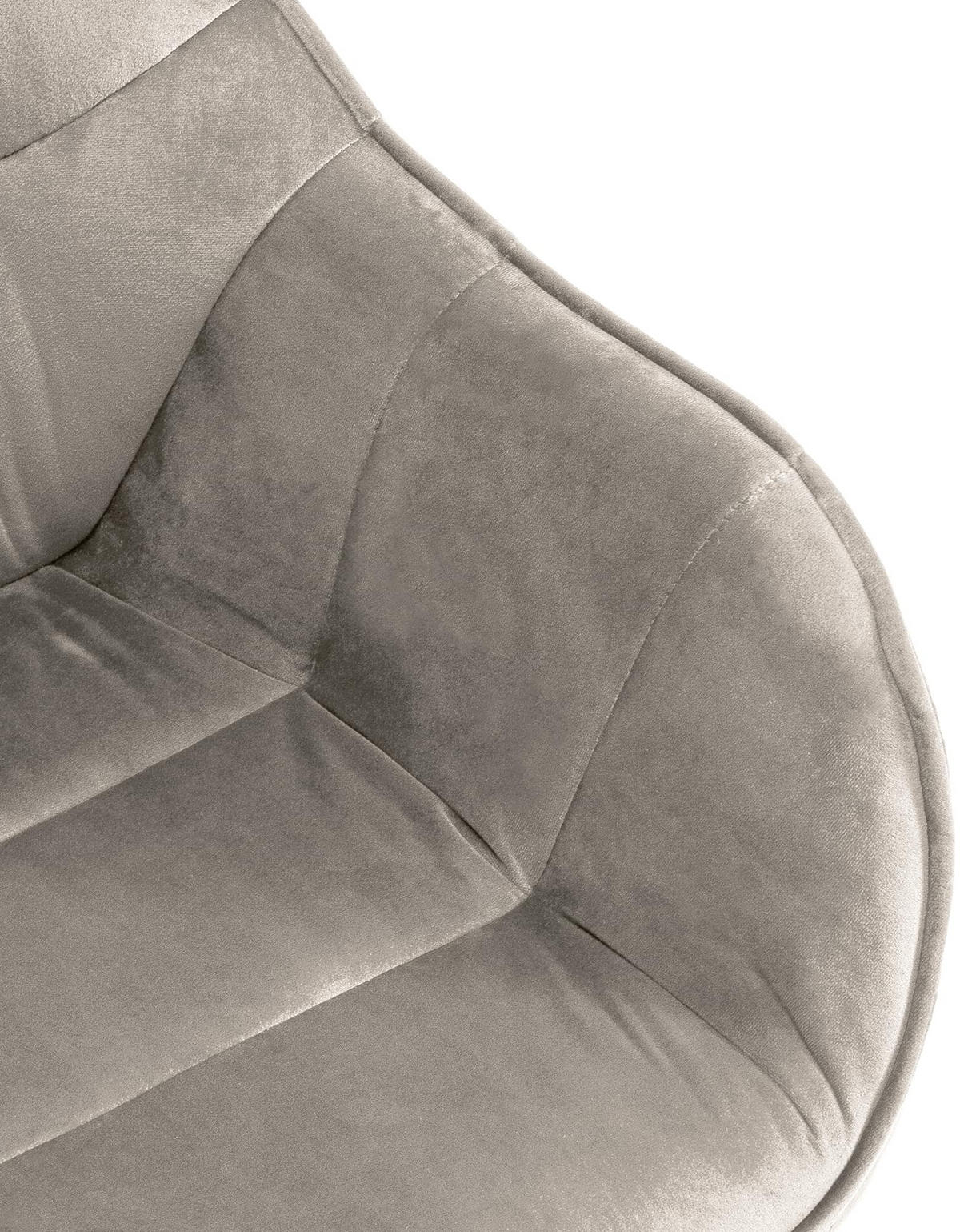 ARMLEHNENSTUHL Samt grau - Schwarz/Grau, Textil/Metall (57/90/63cm) - CLP