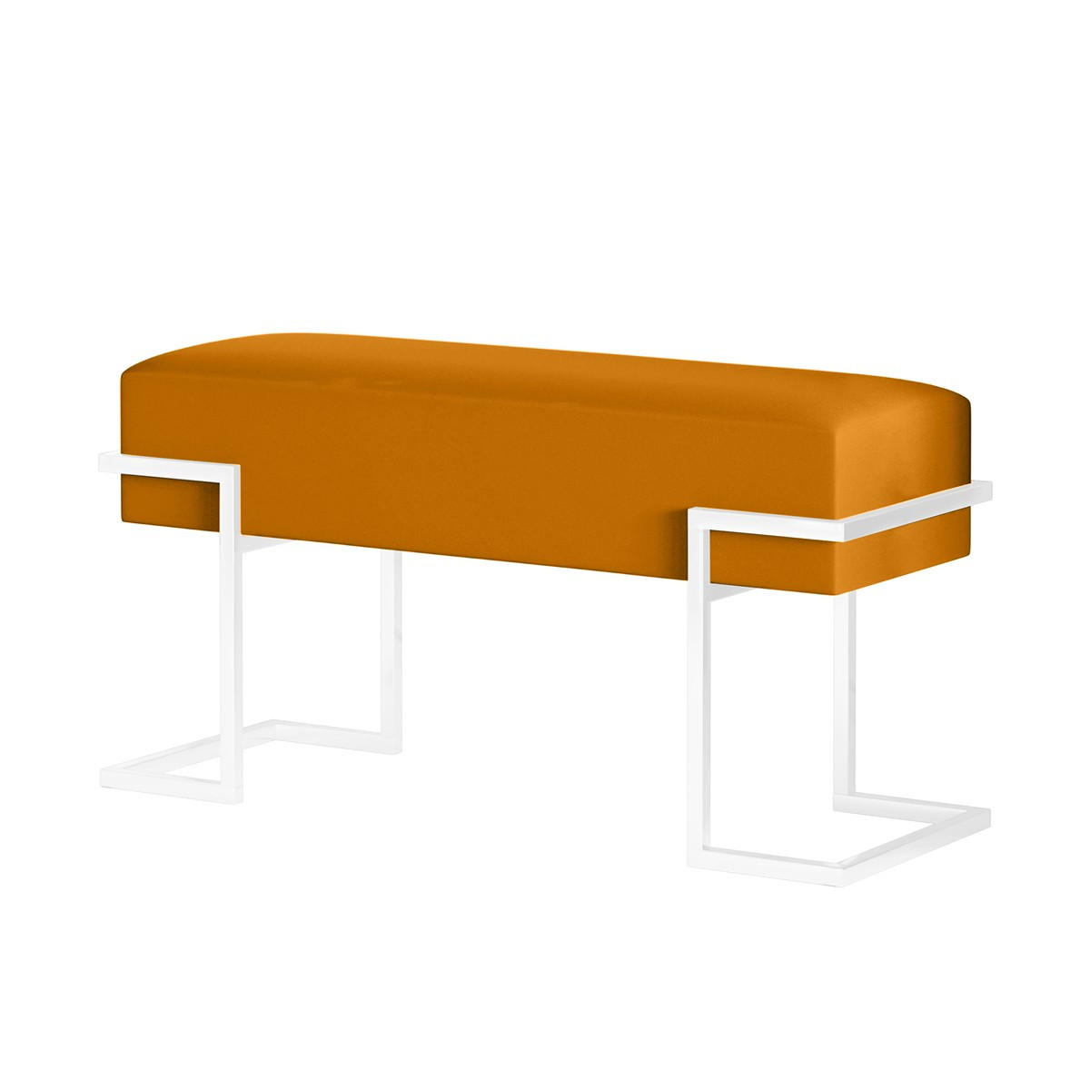POLSTERBANK CELY 80 cm, Honigweiß - Weiß/Honig, Textil/Metall (80/42/34cm) - Bettso
