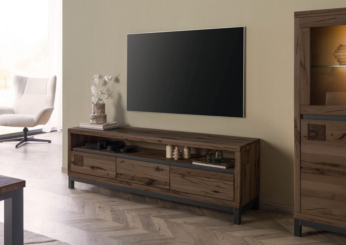 TV-BOARD Kernbuche 170x40x56 tabacco braun geölt VILLANDERS #214 - Braun, Holz (170/56/40cm) - Massivmoebel24