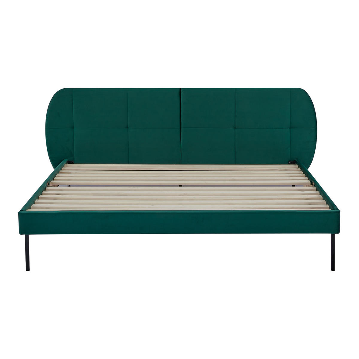 POLSTERBETT Porvoo - Dunkelgrün, Holz/Textil (160/200cm) - [en.casa]