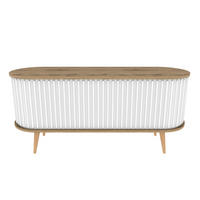 TV-ELEMENT Stor Weiß Braun - Braun/Weiß, Holz/Holzwerkstoff (43/64/140cm) - Decorotika
