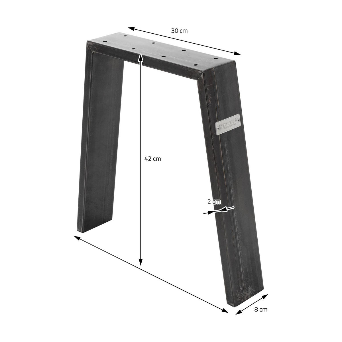 TISCHBEINE 2er Set Loft 44 x 42 cm Industrial - Anthrazit, Metall (8/42/44cm) - ML-DESIGN