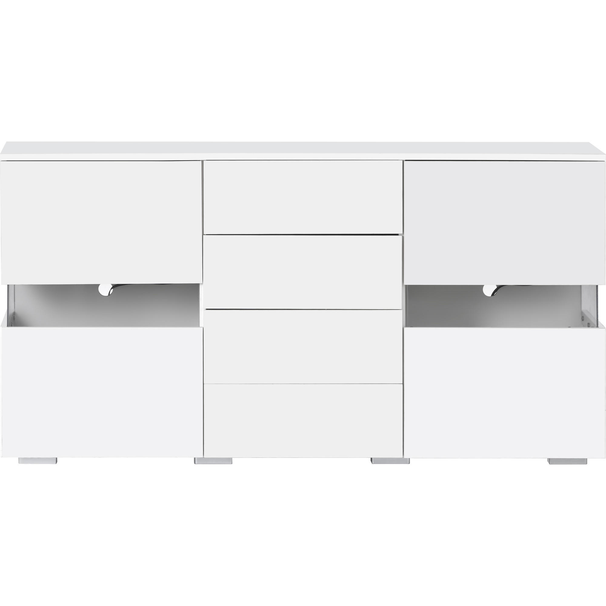 SIDEBOARD Weiß Hochglanz 145/35/72 cm - Weiß, Holzwerkstoff (145/72/35cm) - PANGIVO