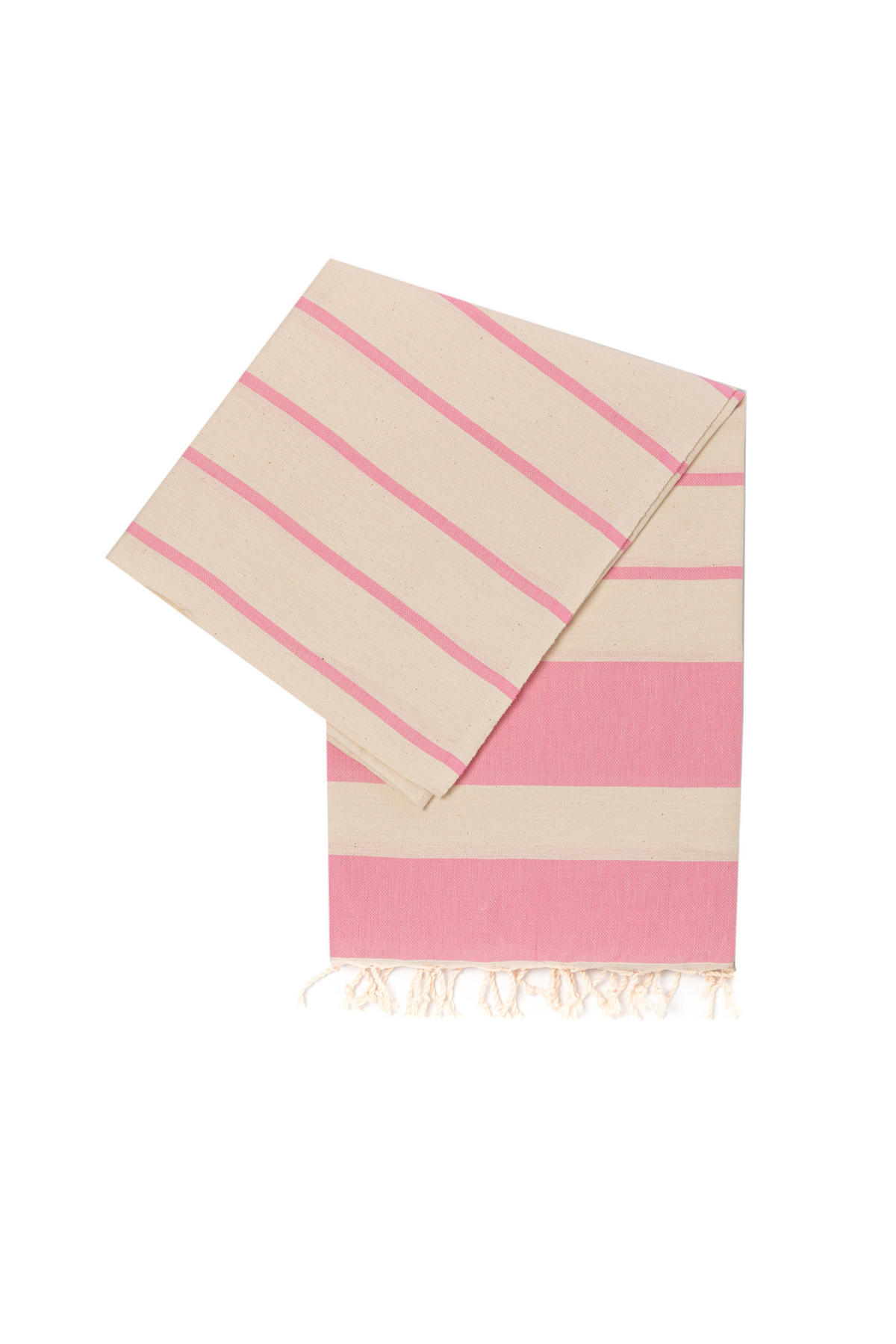 SAUNATUCH Strandtuch Hamamtuch Pink Gestreift für Babys geeignet 100%Baumwolle - Pink, Textil (100/180cm) - Villa Möbel