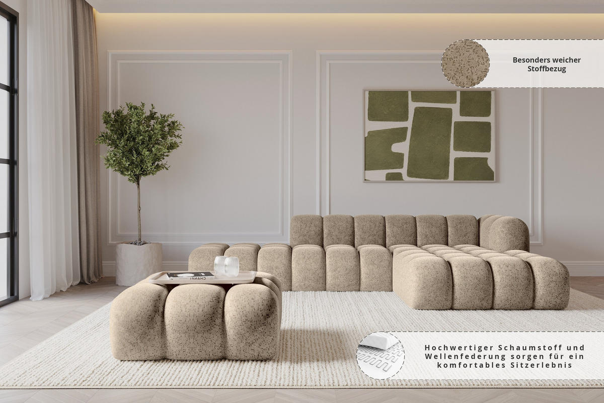 TABURET OLEA-PUF 91x87x44 cm Hnědá Žinylka - černá/hnědá, kompozitní dřevo/textil (91/44/87cm) - ALTDECOR