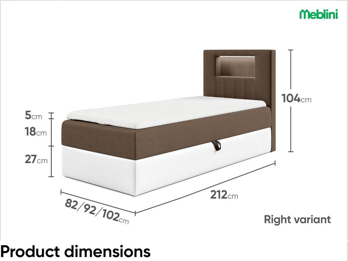 KINDERBETT GARETH 1 - Braun/Weiß, Holzwerkstoff (82/212cm) - Meblini
