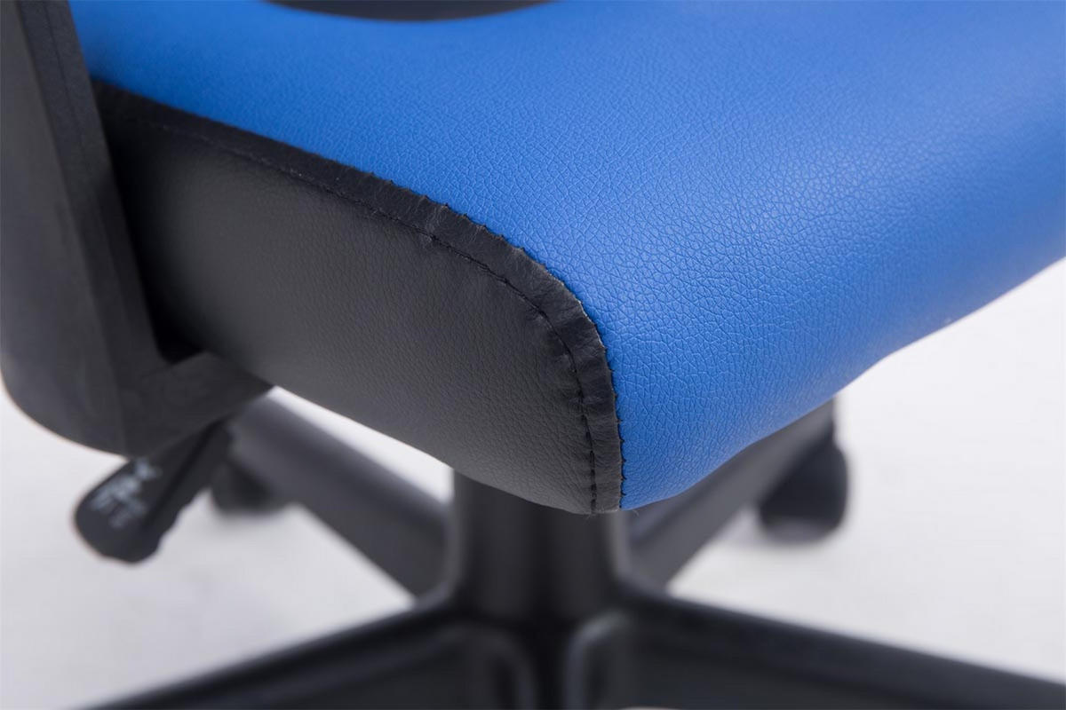 BÜROSTUHL Funny, Kunstleder Schwarz/Blau - Blau, Kunststoff/Textil (56/93/59cm) - TPFLiving