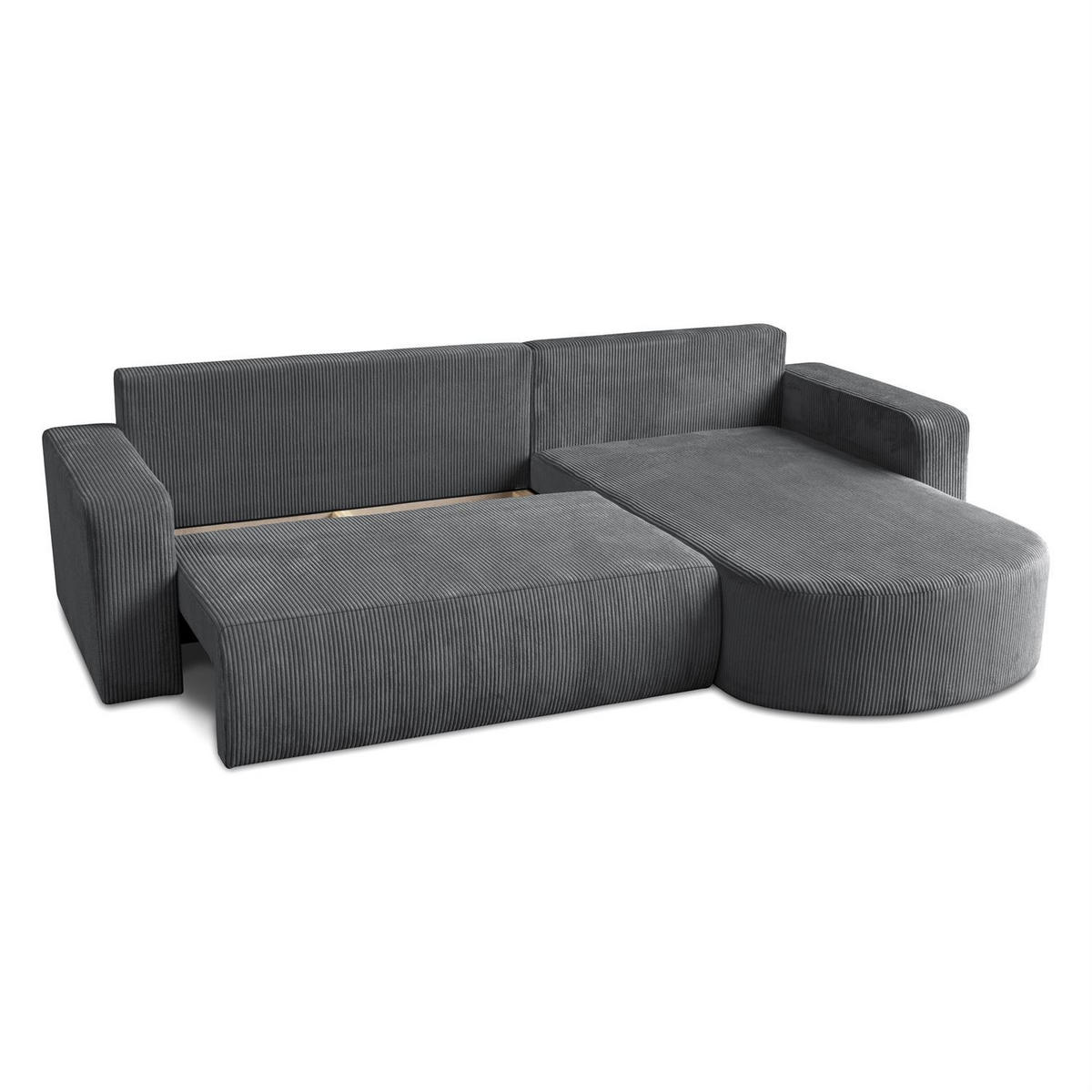 ECKSOFA SOPRANO mit Schlafunktion und Stauraum POSO 60 - Hellgrau, Textil (271/175cm) - Lookway