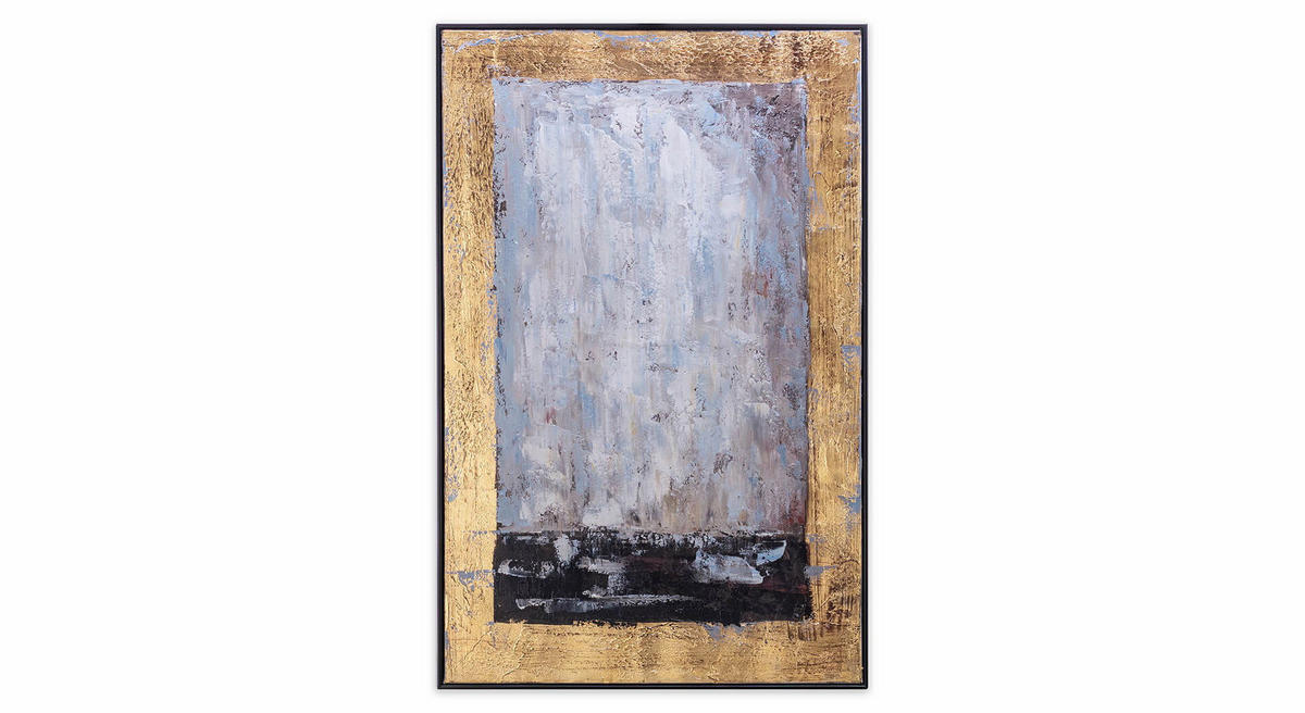 ACRYLBILD HANDGEMALT 60/90 cm - Schwarz/Grau, Textil (60/90cm) - KUNSTLOFT