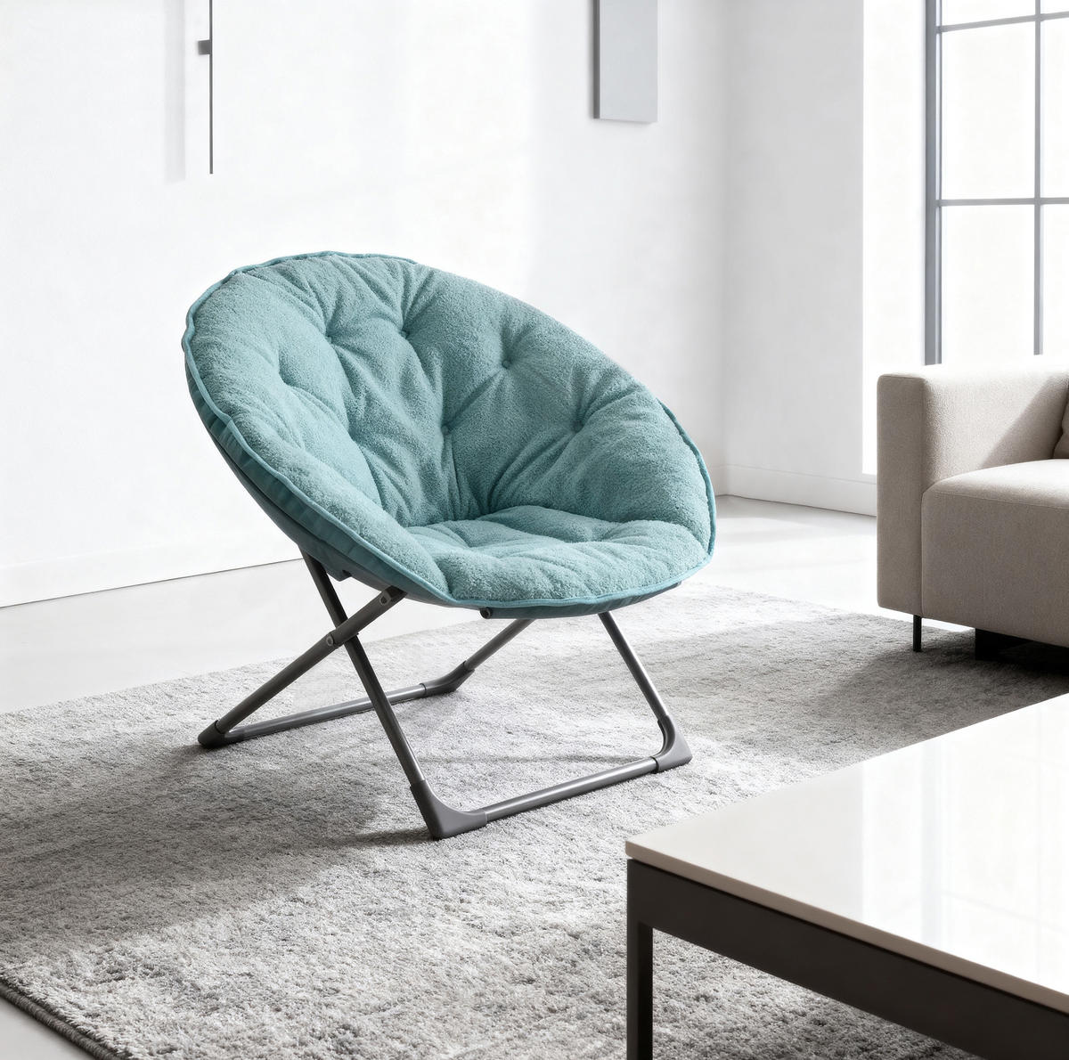 KRESLO z látky a kovu, modré, skladacie,53/58/85 cm - modrá, textil (53/85/58cm) - BEAOK