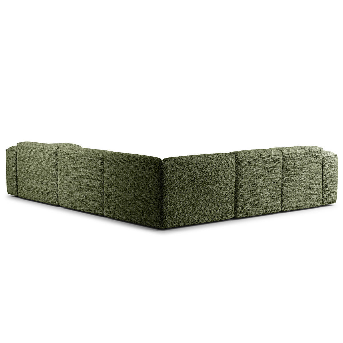 ECKSOFA mit Rundecke - Schwarz/Grün, Kunststoff/Textil (325/260cm) - home24