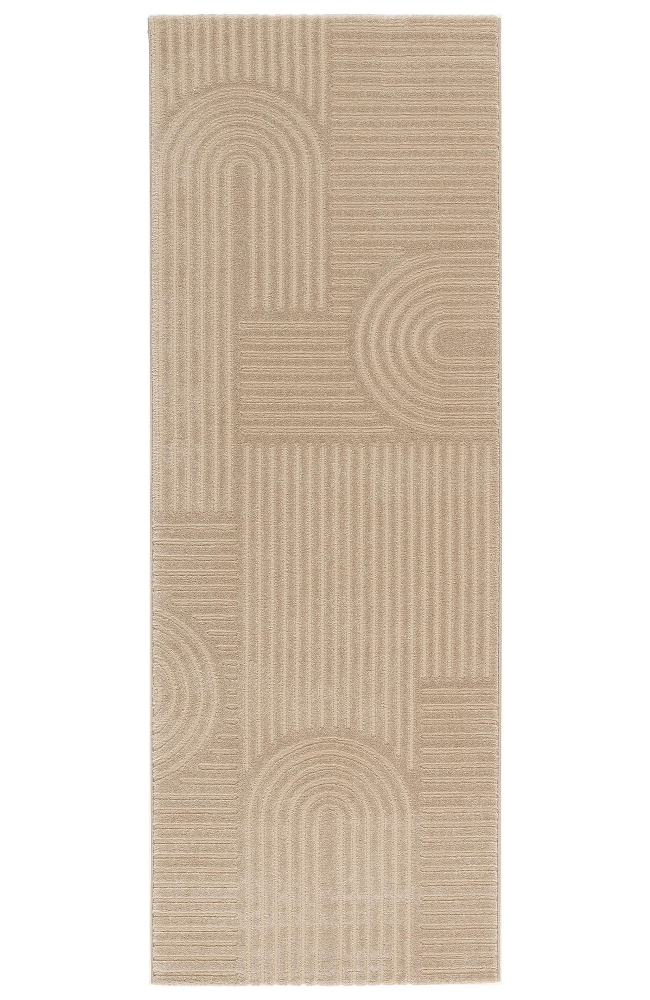 BOHO-TEPPICH Beige 80x220 cm - Beige, Textil (80/220cm) - Tesso Living