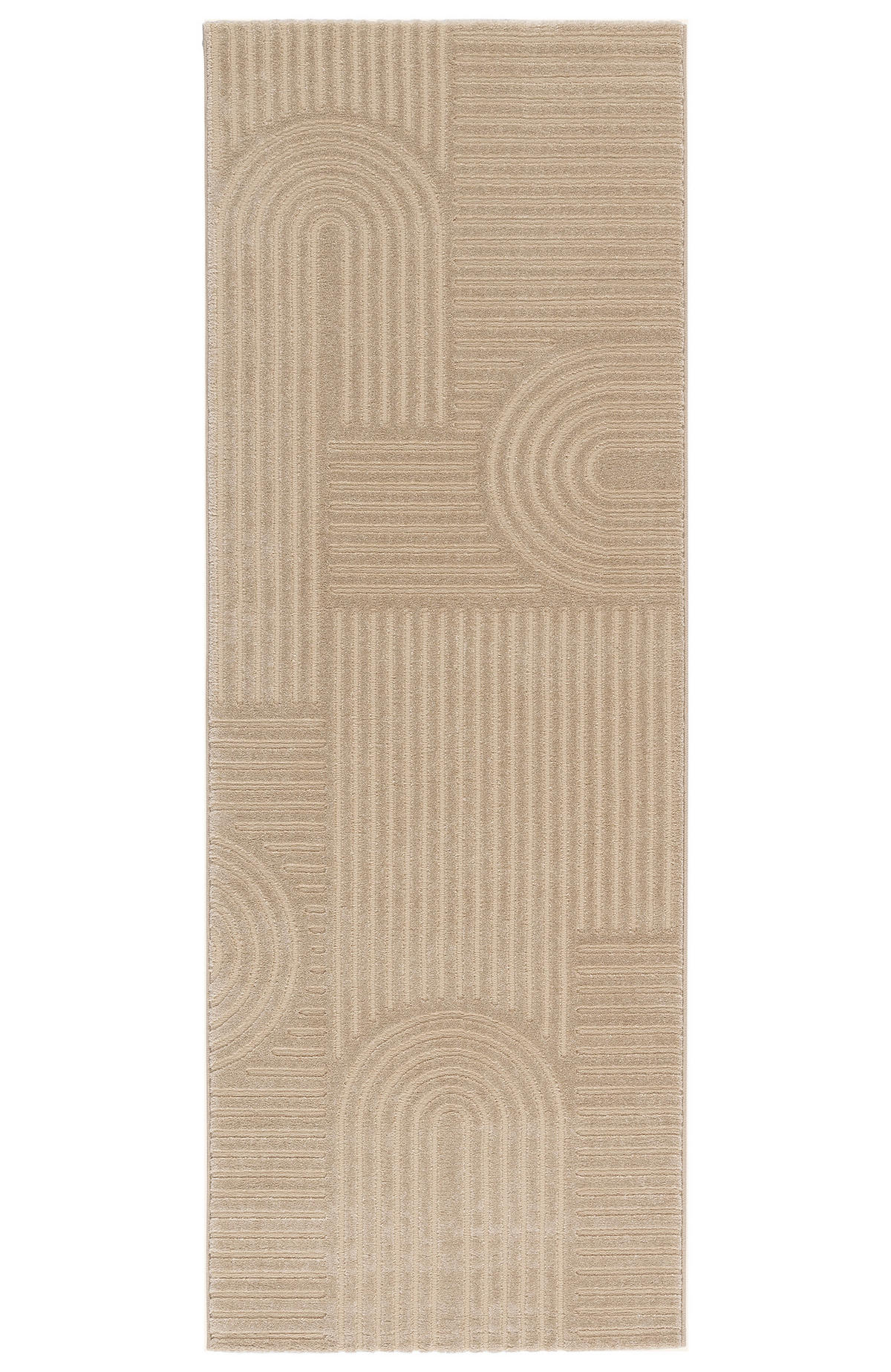 BOHO-TEPPICH Beige 80x220 cm - Beige, Textil (80/220cm) - Tesso Living