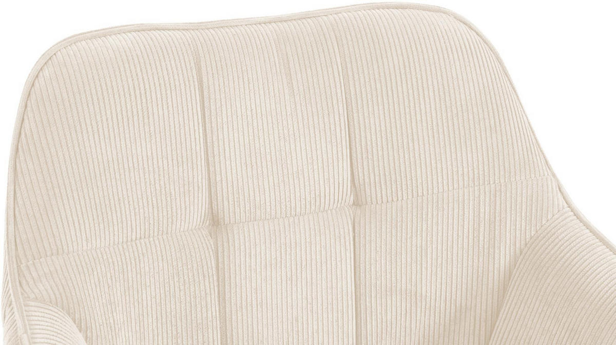 ESSZIMMERSTUHL Cord Creme - Creme/Schwarz, Holz/Textil (65/82/64cm) - CLP