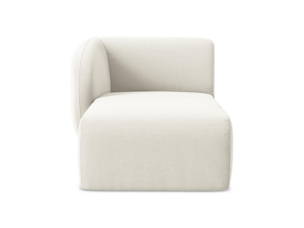 SOFAELEMENT Links Samt Stoff Beige - Creme/Schwarz, Holzwerkstoff/Kunststoff (91/75/166cm) - Makamii