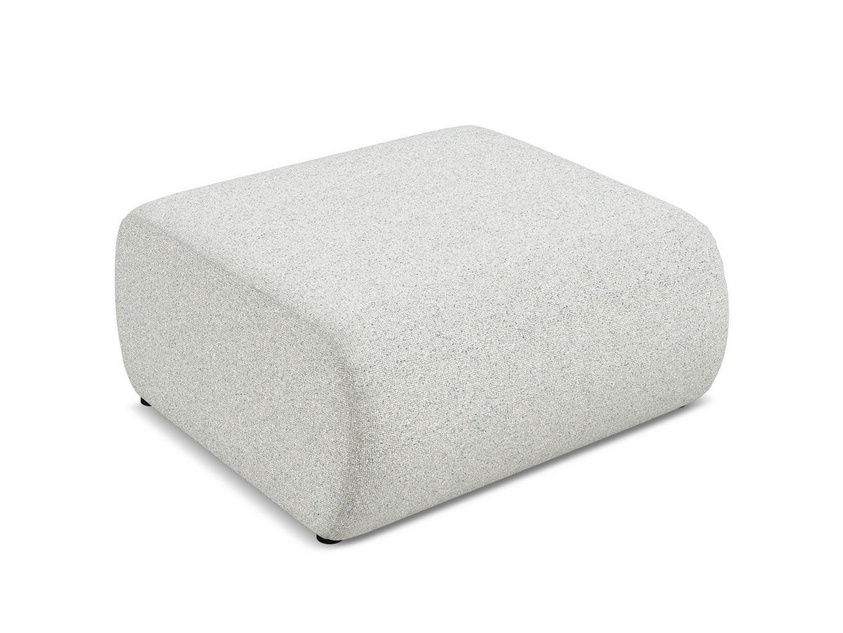 POUF Strukturstoff Stoff Beige - Beige/Schwarz, Kunststoff/Textil (94/40/89cm) - Makamii
