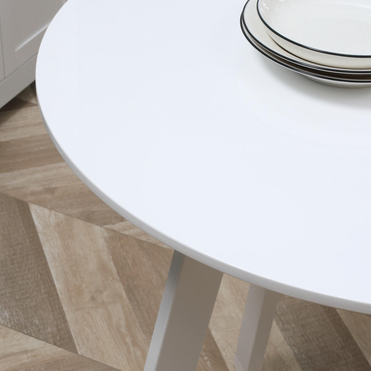 ESSTISCH, MDF, Metall, Weiß - Weiß, Kunststoff (72/72/75cm) - HOMCOM